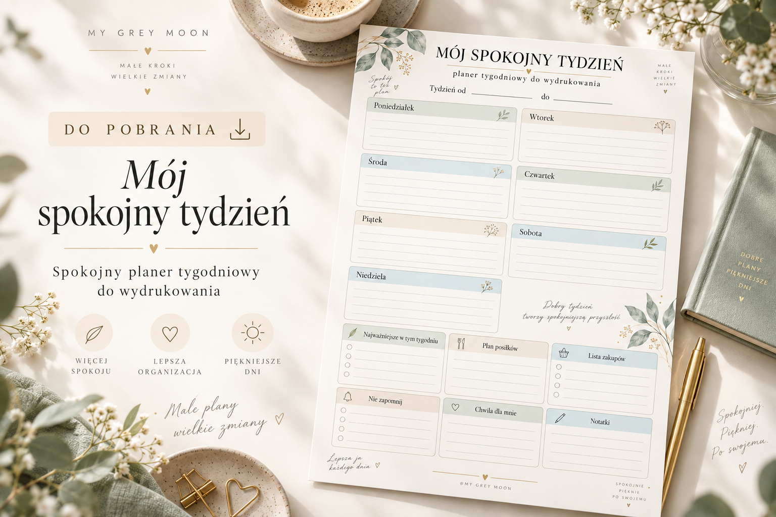 mój spokojny tydzien - planer do druku